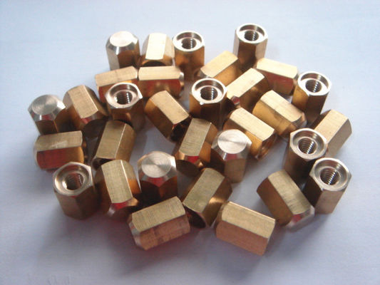 Tuỳ chỉnh Brass CNC Precision Machining, lục giác đồng thau CNC Bushing Quay Phụ
