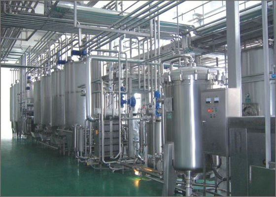 गैबल टॉप कार्टन, प्लास्टिक बोतल और बैग के लिए उच्च कुशल पाश्चुरीकृत दूध उत्पादन लाइन