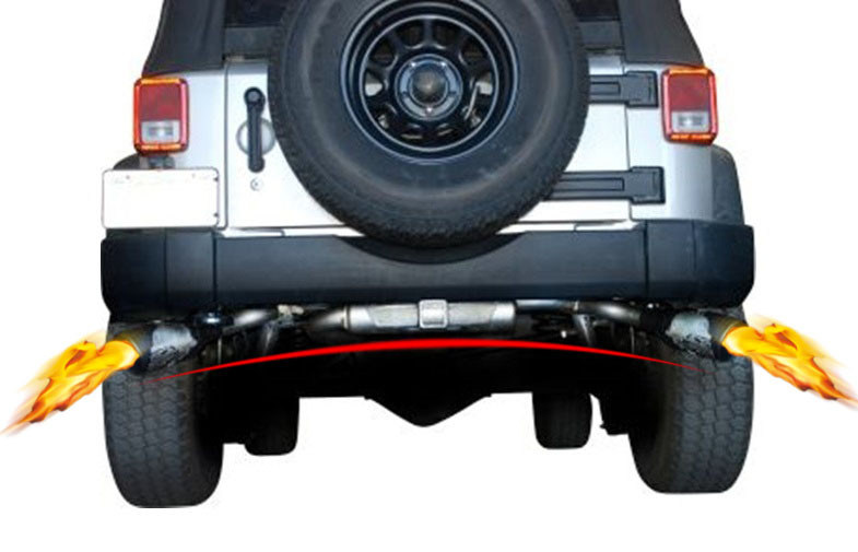Jeep Wrangler 2007 - 2016 JK Chiếc xe phụ tùng kim loại hệ thống xả bên