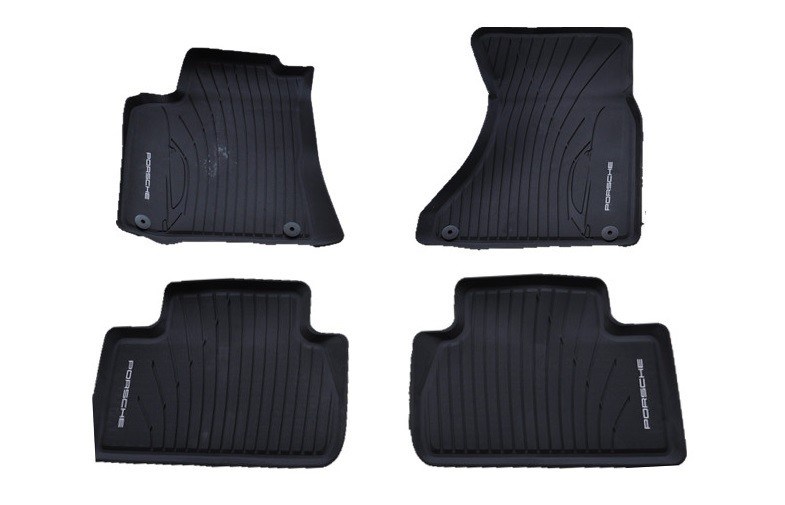 PVC thảm sàn màu đen cho Porsche Macan 2014 2016, thảm chân với logo phong cách gốc