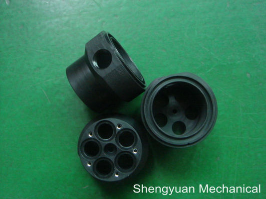 Customized Precision Turned Part , Black ABS Electric Eire Connecting Junction Base